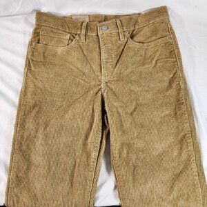 Levi's Womens Corduroy 314 Shaping Straight Mid Rise Beige 5 Pocket 30 x 30 NWT